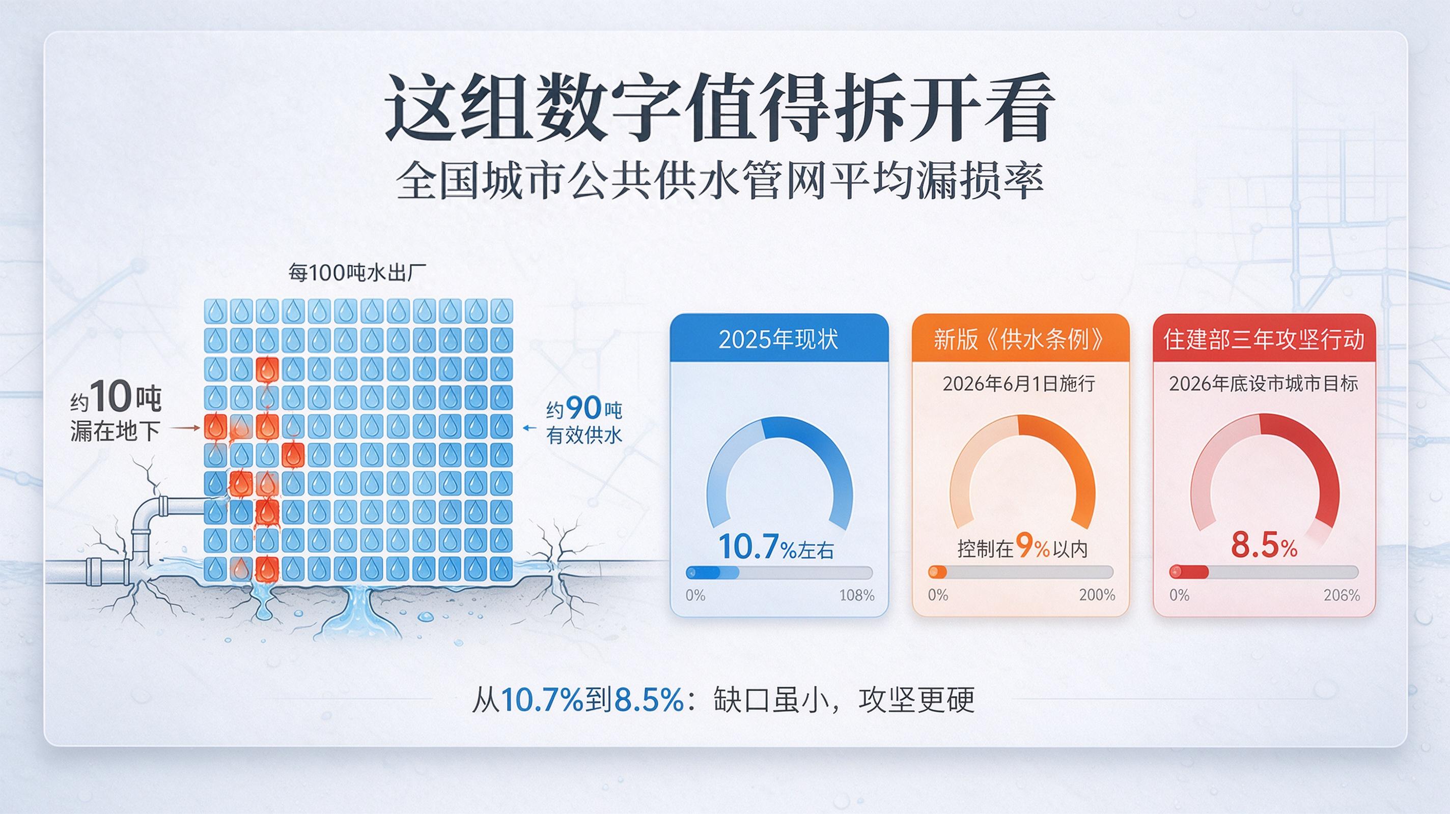 漏损率从10.7%压到5.95%：自来水管网在线监测的工程实践